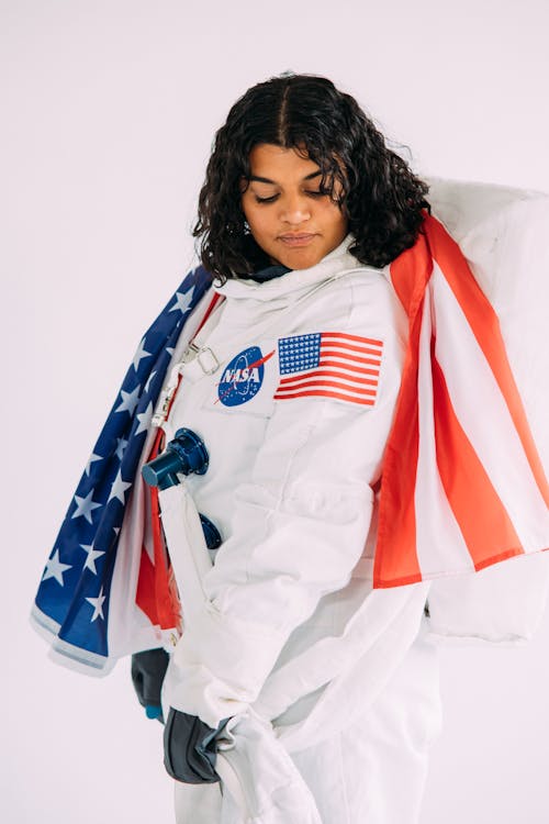 Fotobanka s bezplatnými fotkami na tému americká vlajka, astronaut, človek
