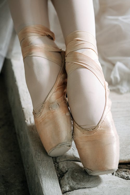 Close-Up Shot of Pointe Shoes 