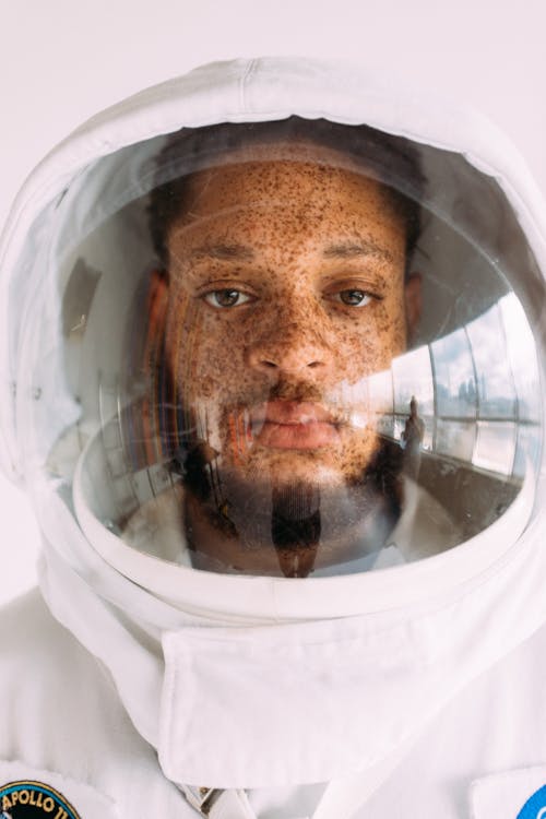 Free Man Wearing A Space Suit Stock Photo