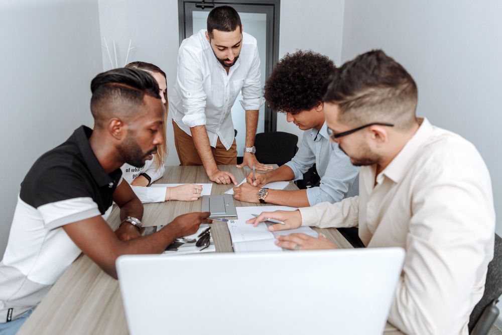 Team meeting in a modern office