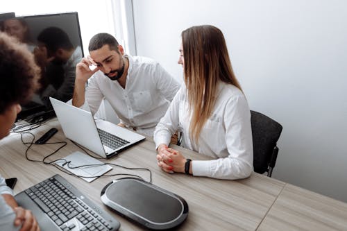 Stresses Man Looking at a Laptop