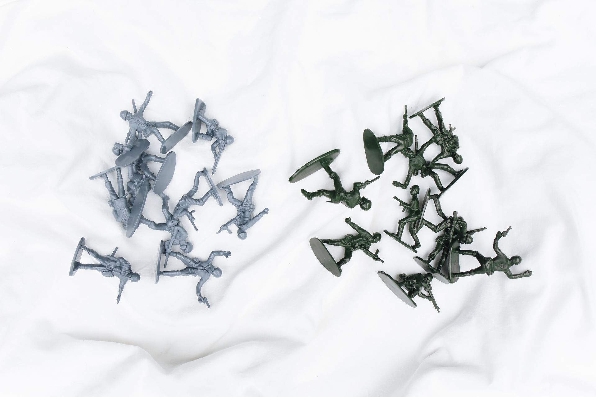 Toy Soldier Figures on White Background