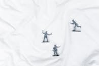 Toy Soldiers on White Background