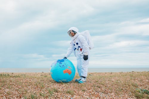 Free Man In A Space Suit Stock Photo