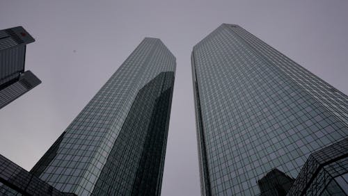 Low Angle View of Glass Skyscrapers 