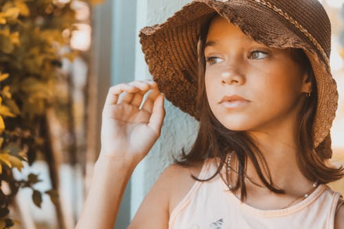 Girl Wearing a Sun Hat