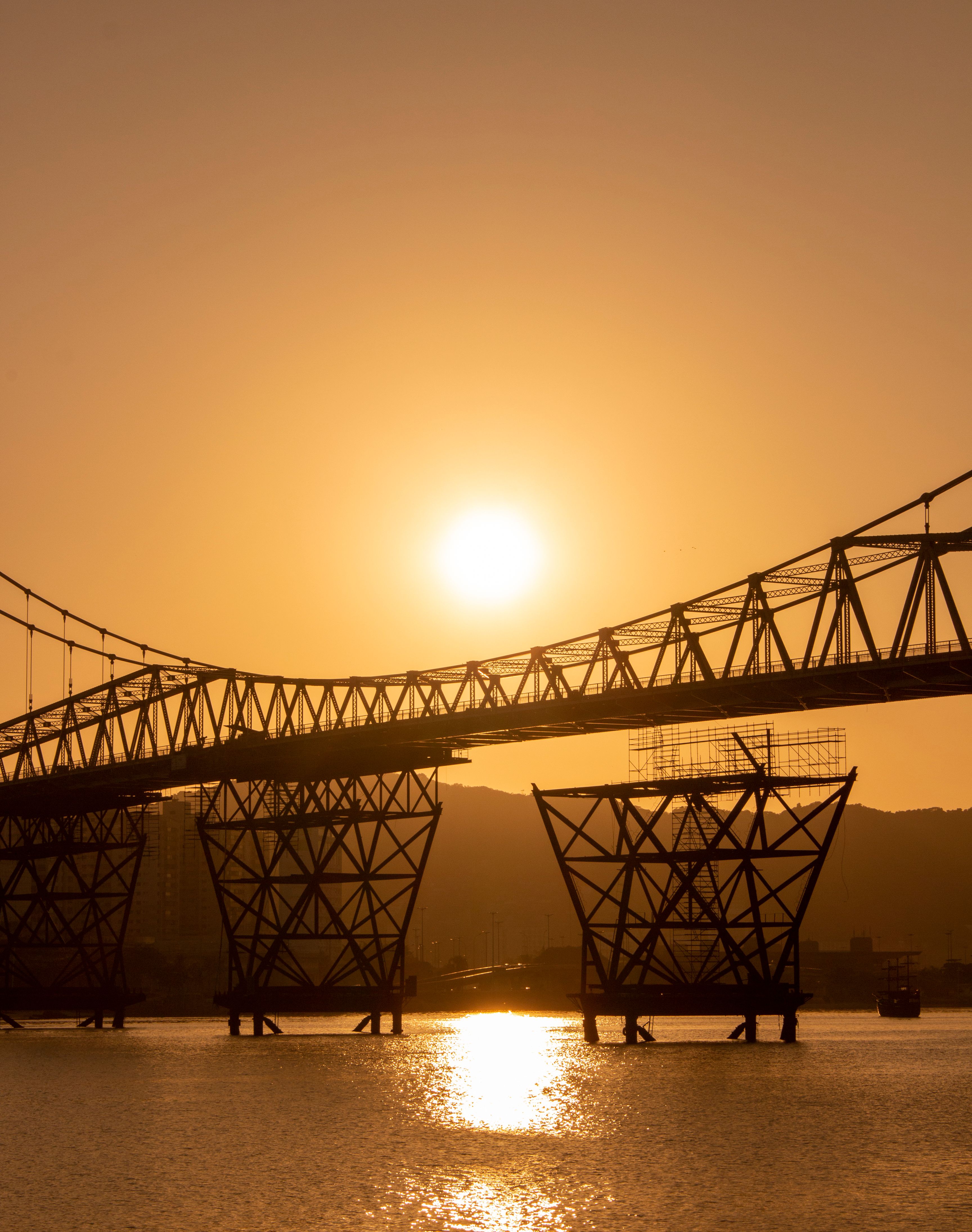 Silhouette of Bridge during Sunset · Free Stock Photo