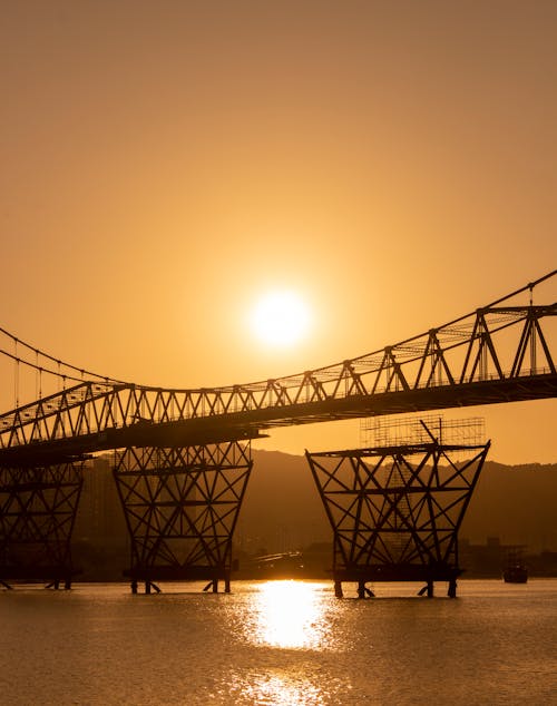 Free Silhouette of Bridge during Sunset Stock Photo