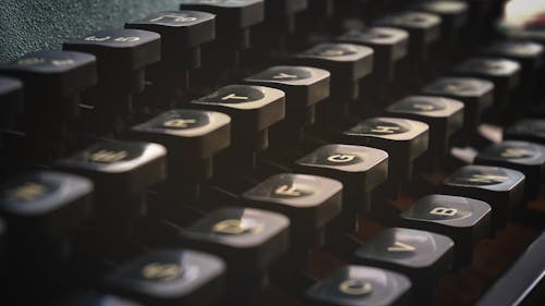 Close-Up Shot of Black Typewriter