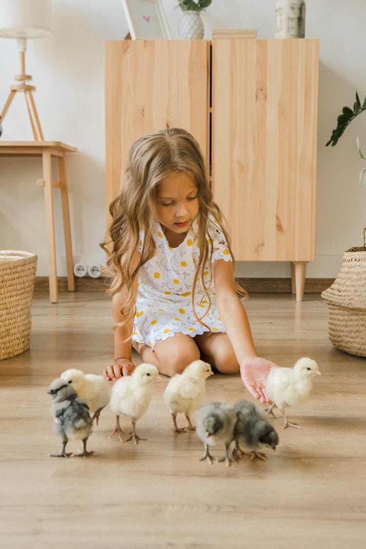 A Girls With Chickens