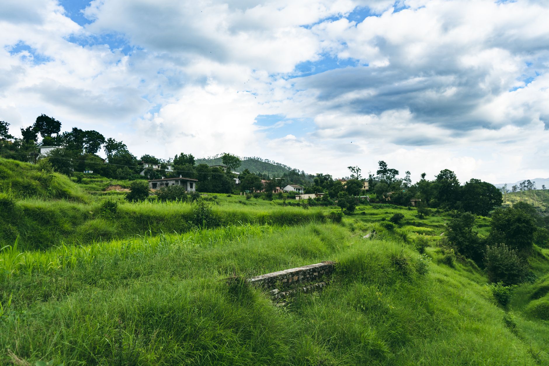 Hot sulphur springs and hillside near Sohna town