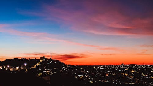 View of a City at Sunset