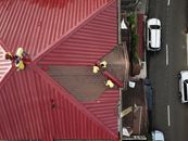 Red and White Wooden House