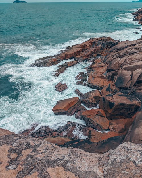 Sea Waves Crashing against Rocks