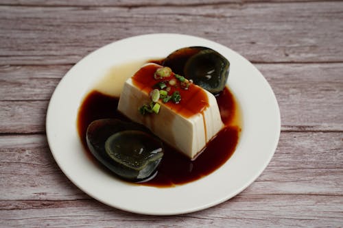 Close-Up Shot of a Tofu on a Plate
