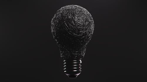 Grayscale Photo of a Light Bulb