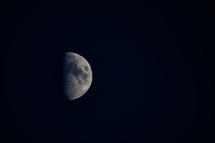 Half Moon On Dark Background