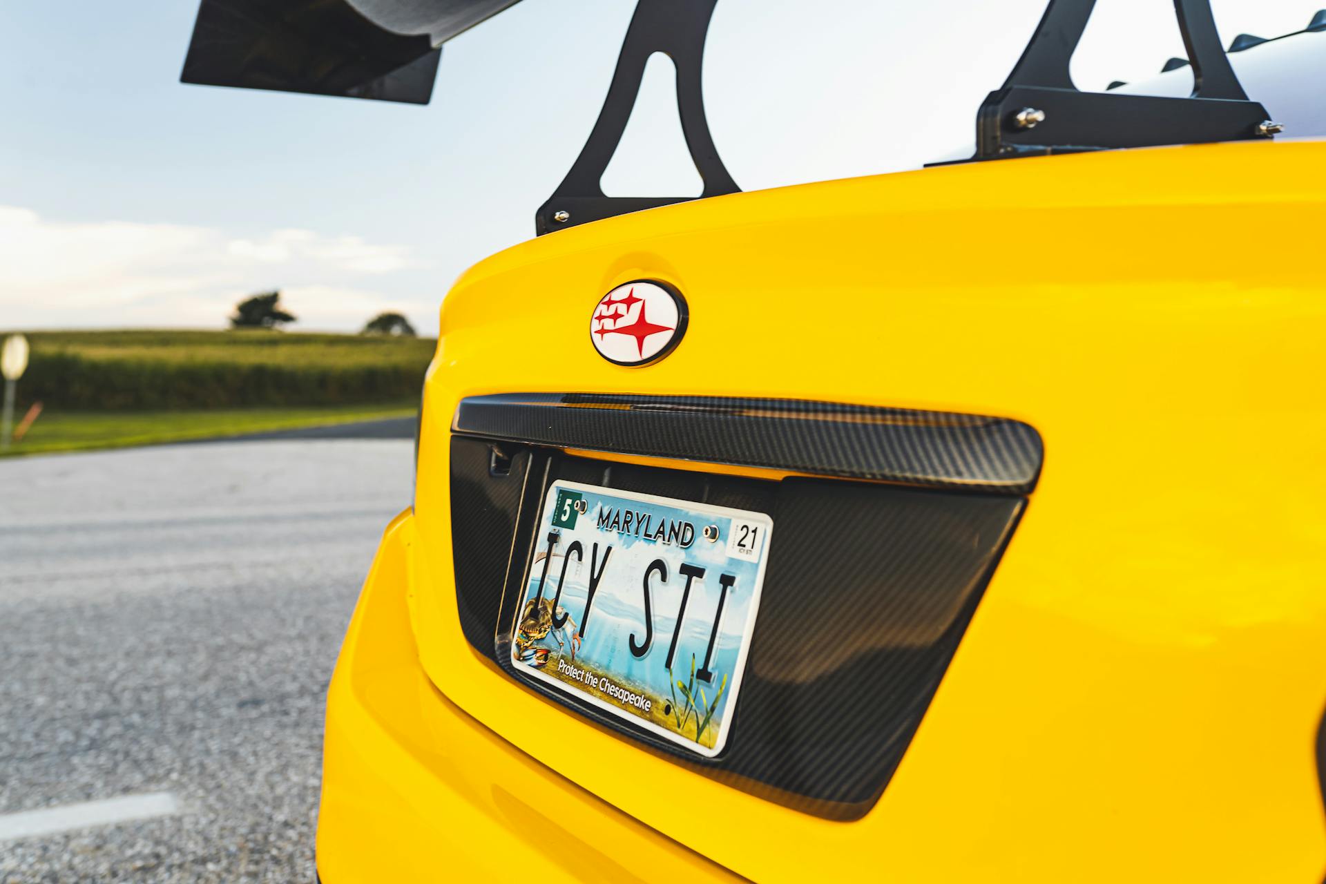 Yellow Car With License Plate