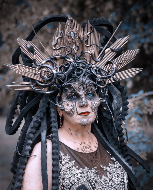 A Woman In Black Halloween Costume Free Stock Photo a-woman-in-black-halloween-costume-free-stock-photo