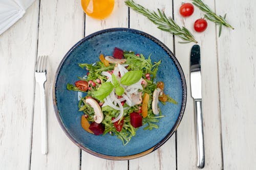 Close-Up Shot of a Vegetable Salad in a Bowl