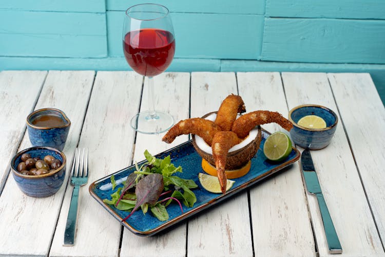 Close-Up Shot Of Prawns In A Plate