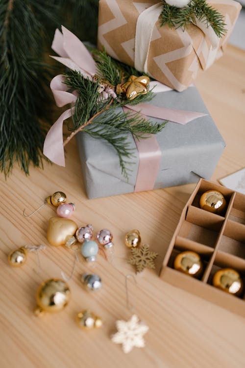 Free Close-Up Shot of Christmas Gifts Stock Photo