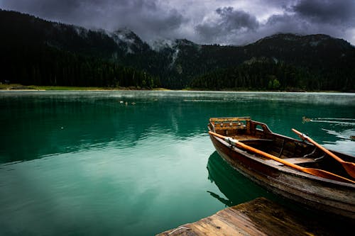 A Wooden Boat on the Lake