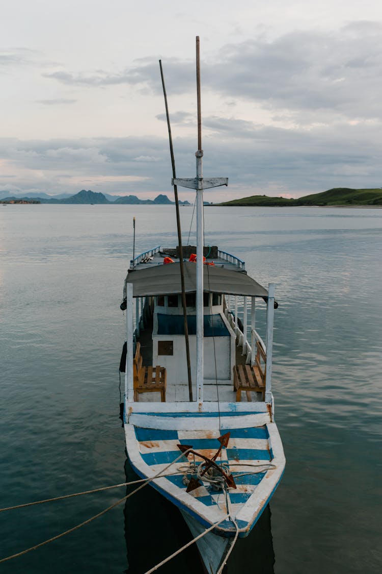 Old Ship Located On River