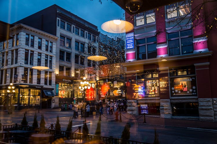 Main Street Of City At Night