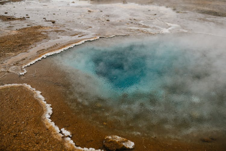 Scenic Hot Spring With Clear Blue Water