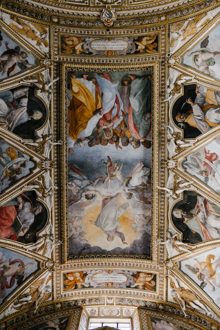 Fresco Paintings O Ceiling In Cathedral