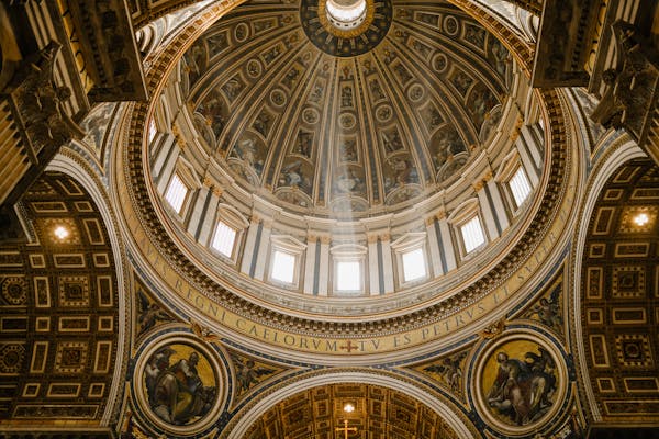 Grand cathedral dome with intricate artwork