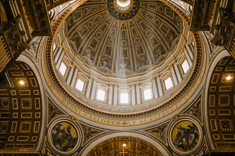 Ornamental Dome Of Grand Catholic Cathedral