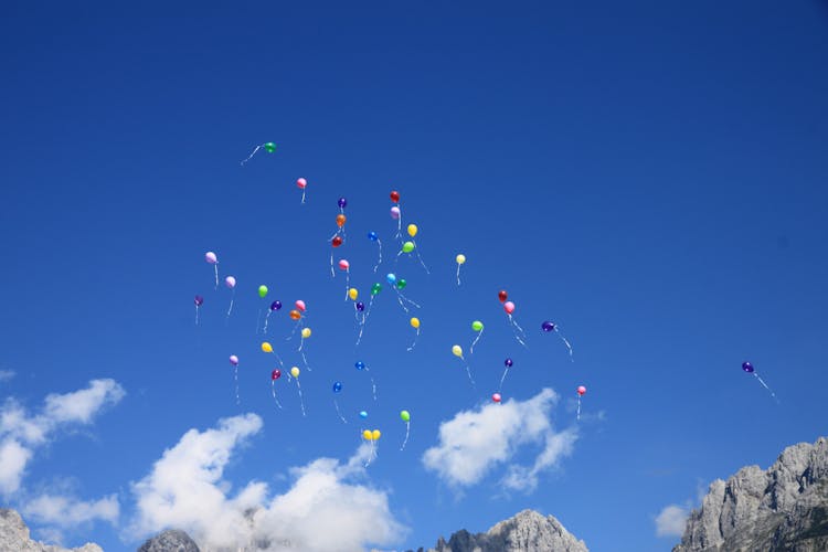 Colorful Balloons Flying In The Sky