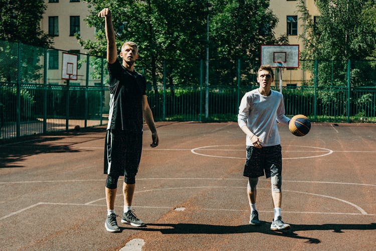 Friends Playing Basketball