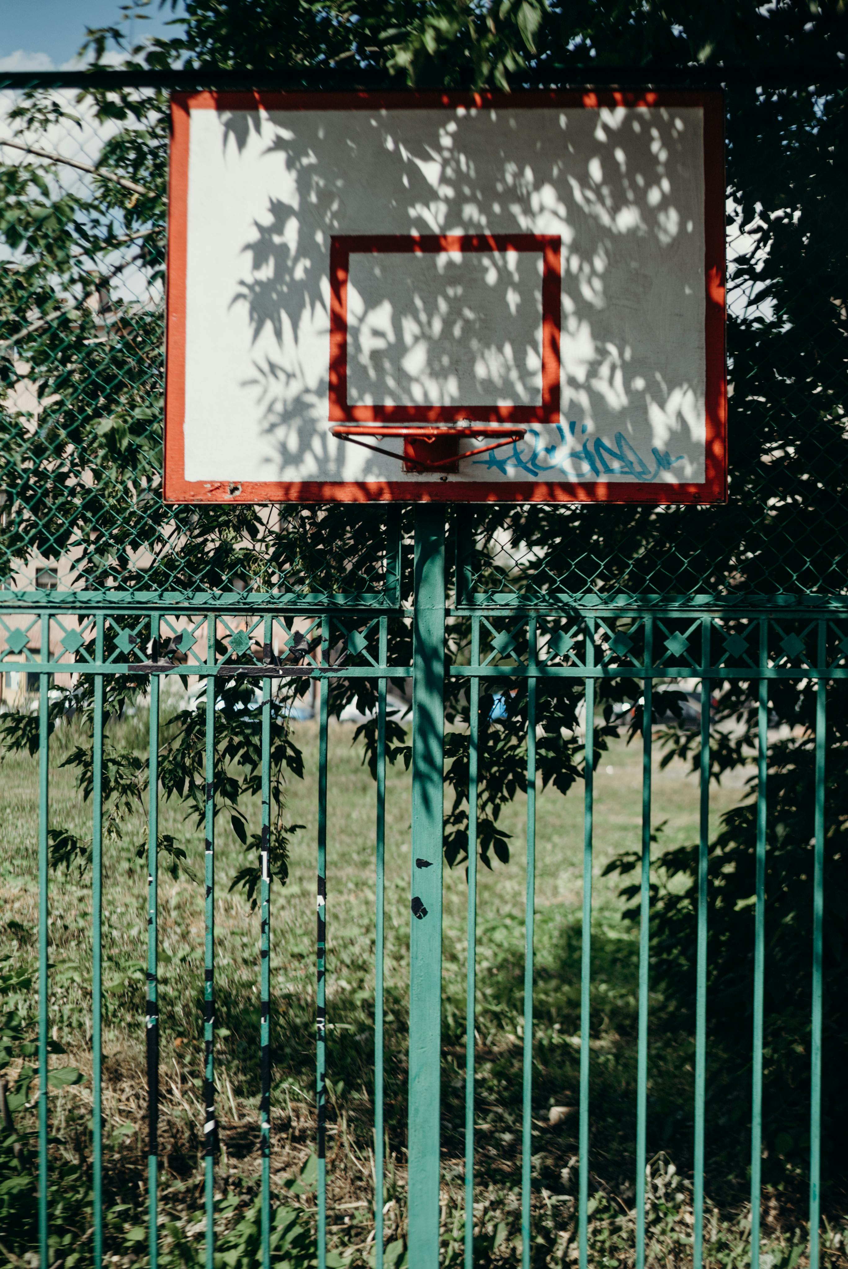 a white basketball ring