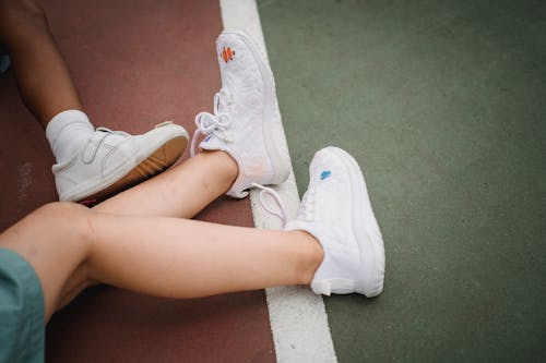 Free Children Wearing Sneakers Stock Photo