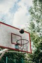 White and Red Basketball Hoop