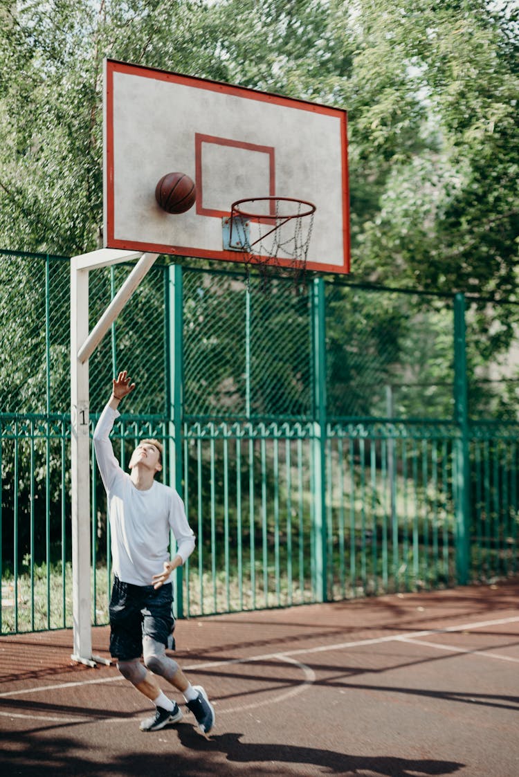 A Man Playing Basketball