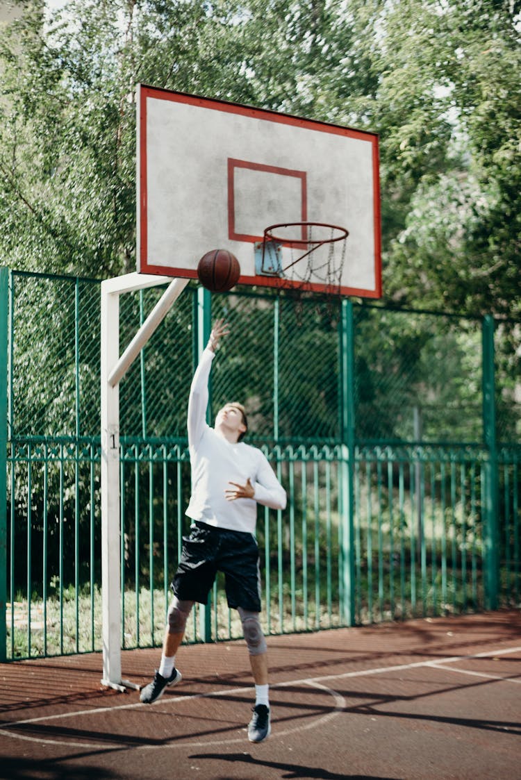 A Man Playing Basketball