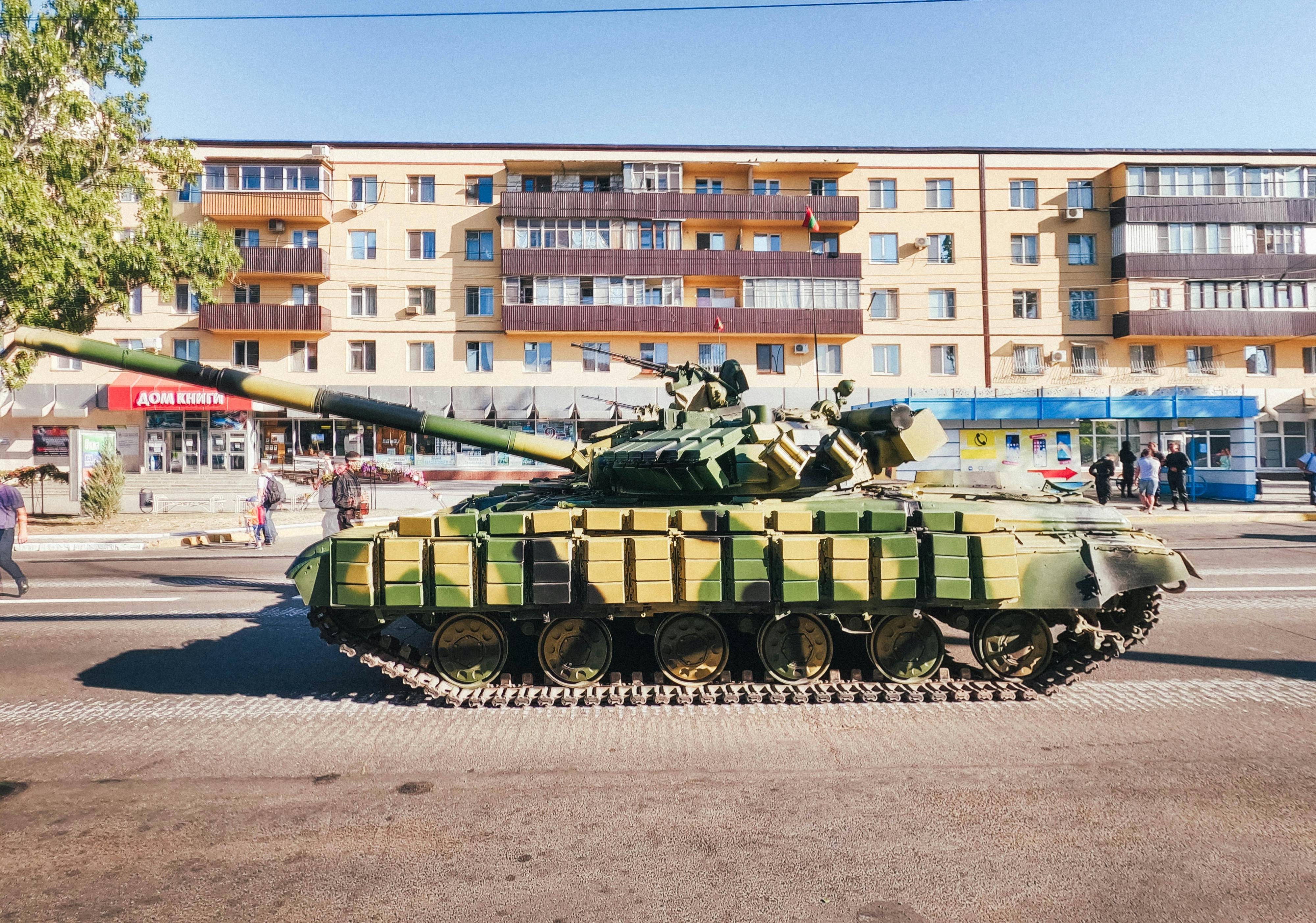 Military Tank on a Road