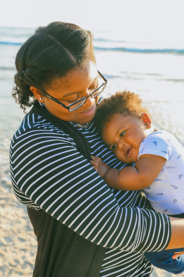 Mother Holding Baby Boy