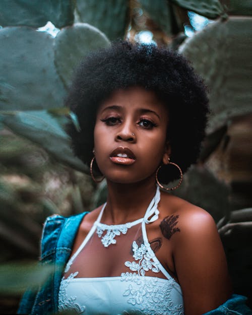 Woman with Afro Hairstyle