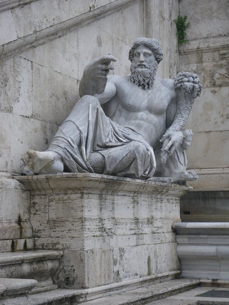 Gray Concrete Greek Statue 