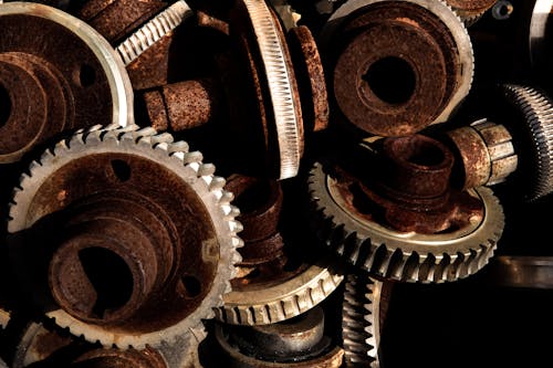 Close-up Photo of Rusty Gears 