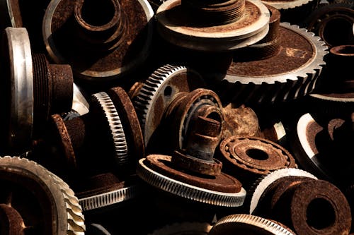 Close-up Photo of Rusty Gears