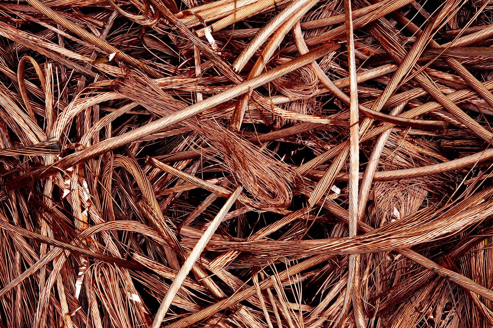 Verflochtene Kupferkabel zum Recycling
