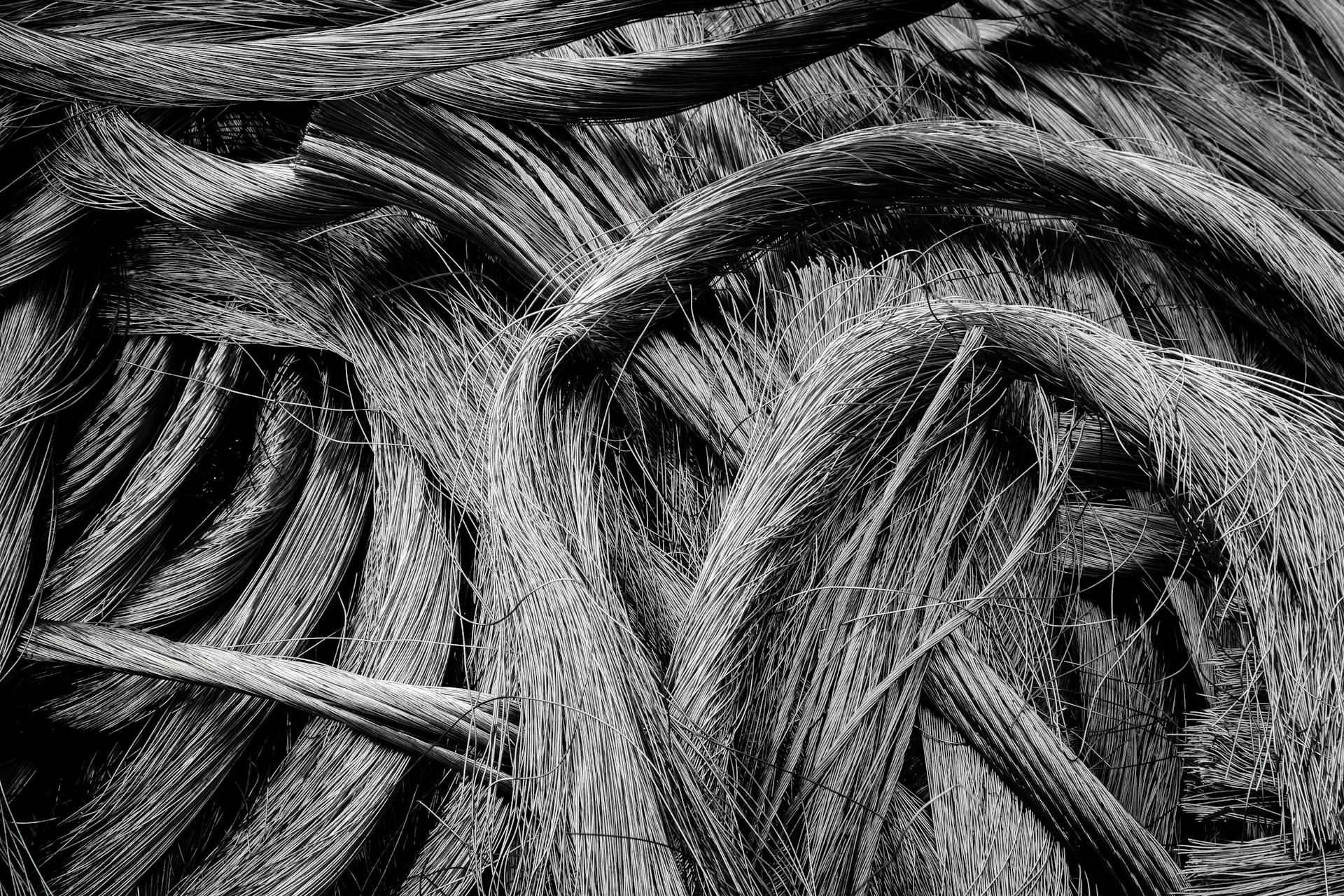 Monochrome Photo of Scrap Wires