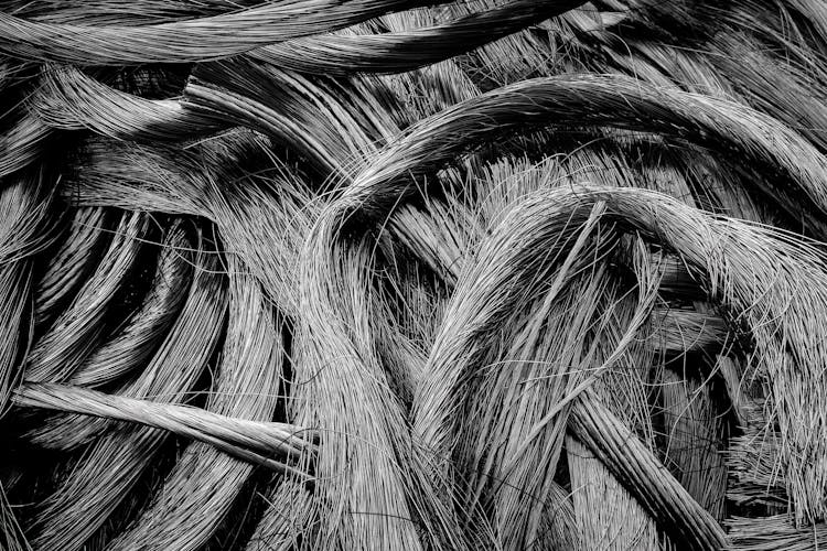 Monochrome Photo Of Scrap Wires 