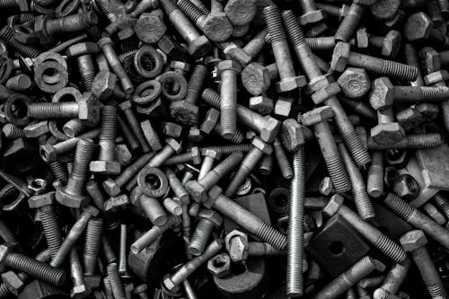 Heap of Assorted Mechanical Fasteners 